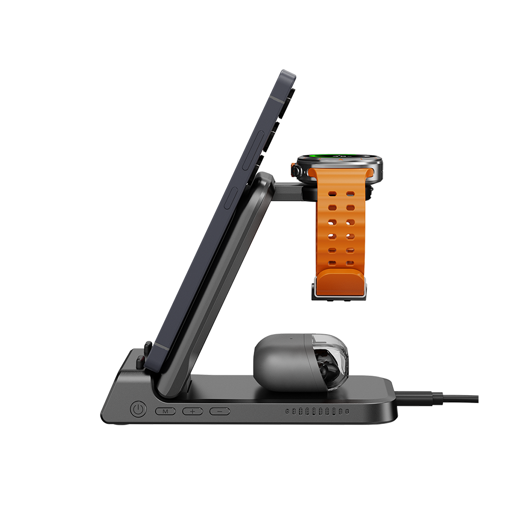 SwanScout 703S - 3 in 1 Foldable Wireless Charger for Samsung with Clock