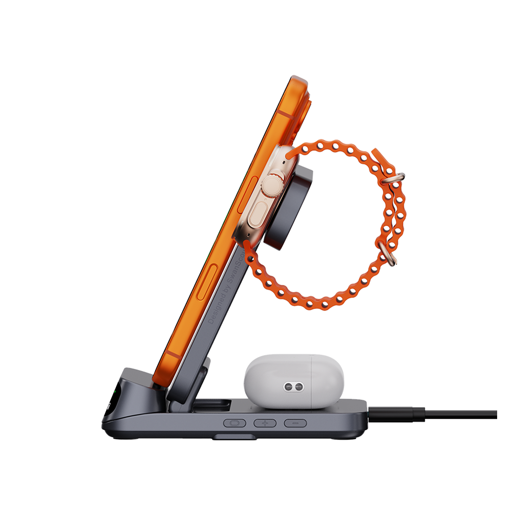 SwanScout 708A - 3-in-1 Kabelloses Ladegerät für Apple