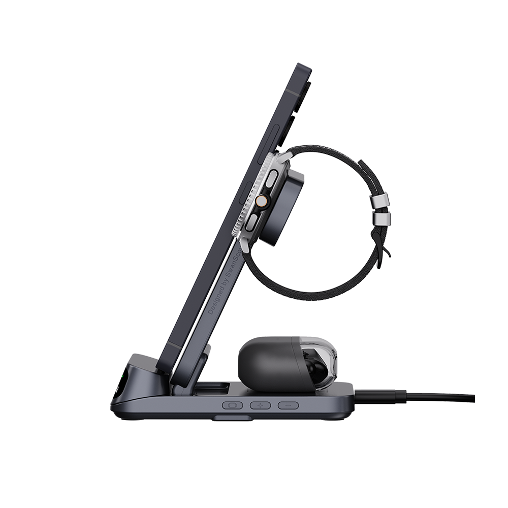 SwanScout 708S - 3 in 1 Wireless Charger for Samsung with Clock