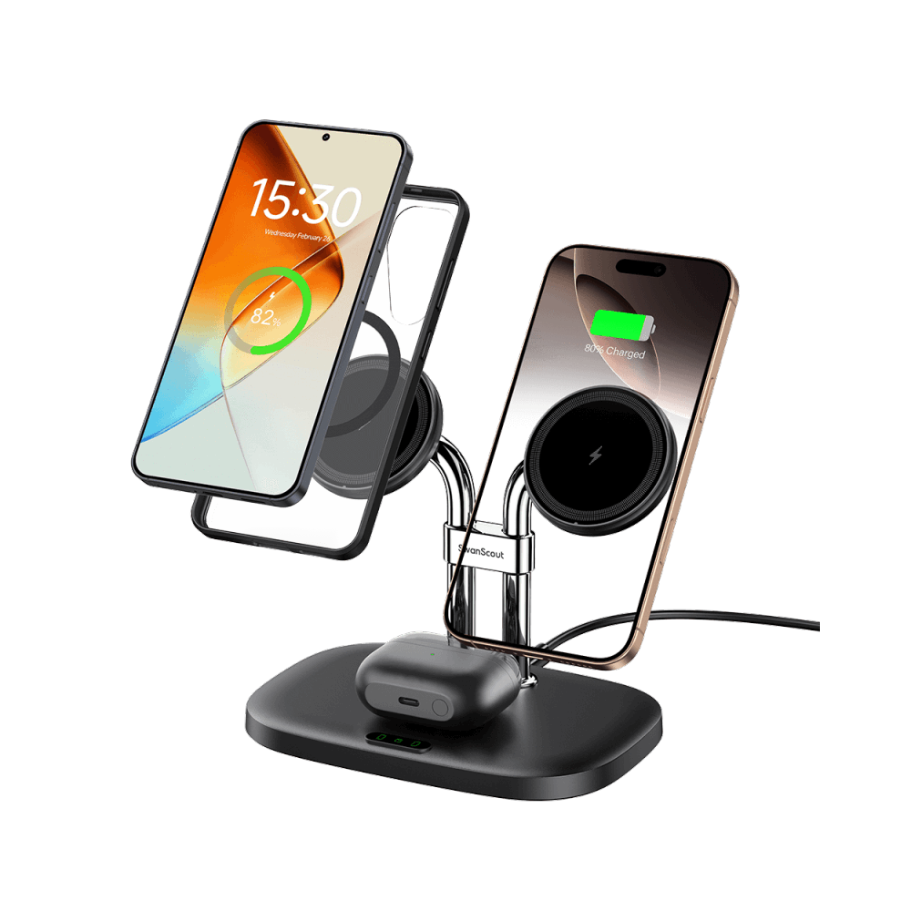SwanScout 706SM - Caricatore magnetico doppio per Samsung