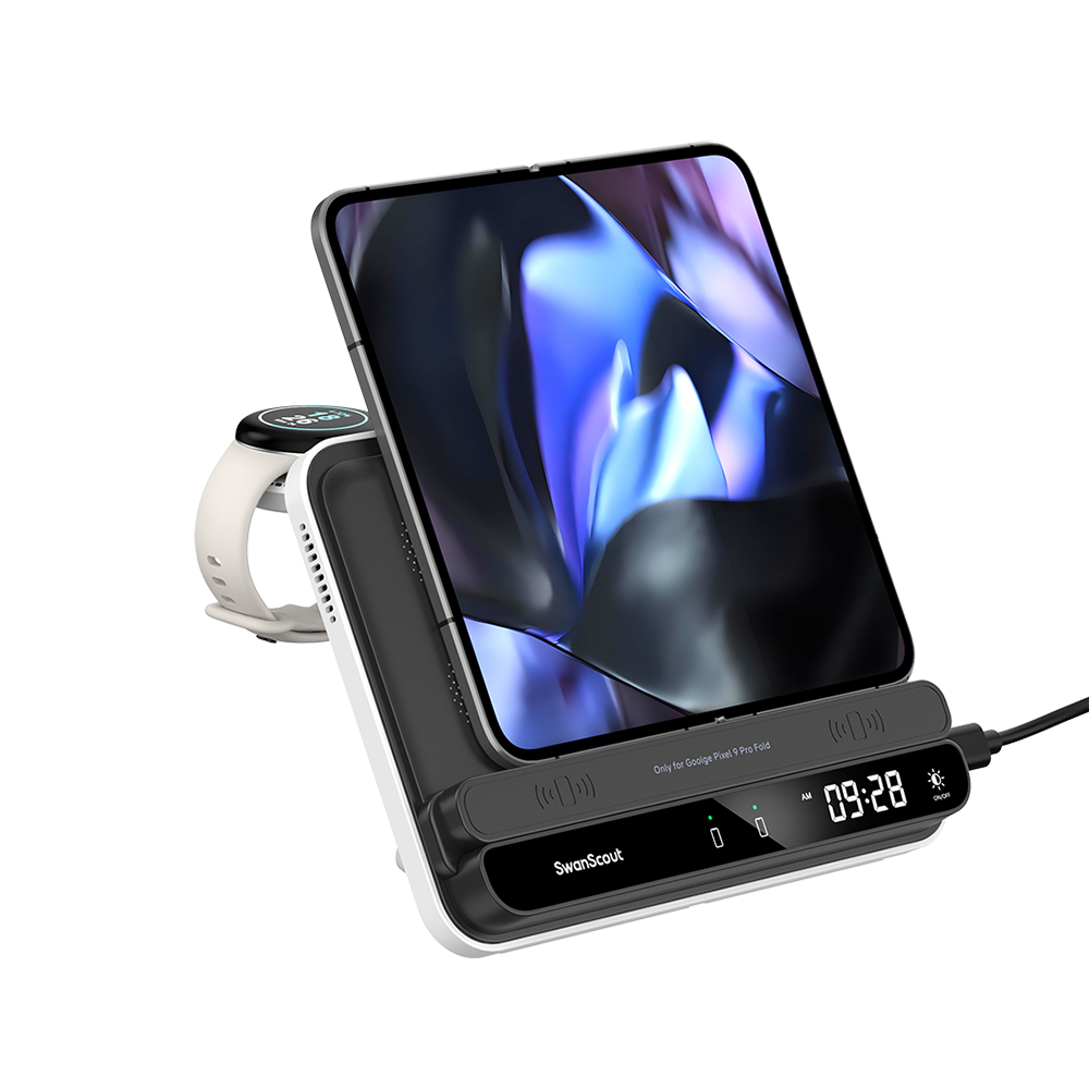 SwanScout 710FG2 - Draadloze oplader voor Pixel Fold / Pixel 9 Pro Fold en Pixel Watch 2/3