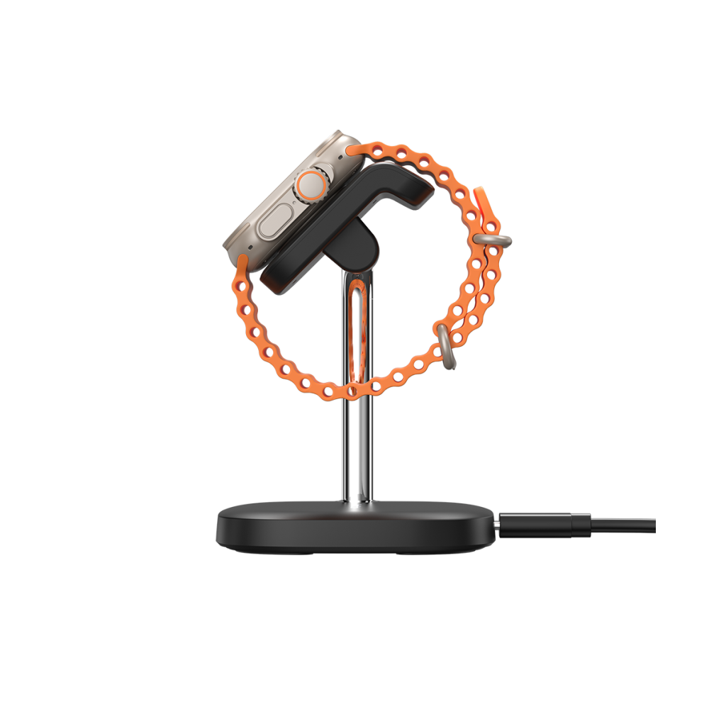 Side view of SwanScout 505A showing the adjustable viewing angle from 0 to 45 degrees for comfortable watch display during charging.