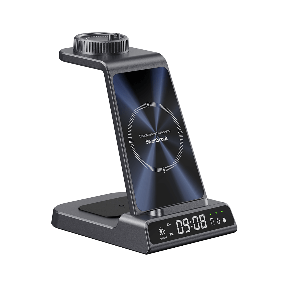 SwanScout C01GM - 3 in 1 Wireless Charging Station for Garmin Watch