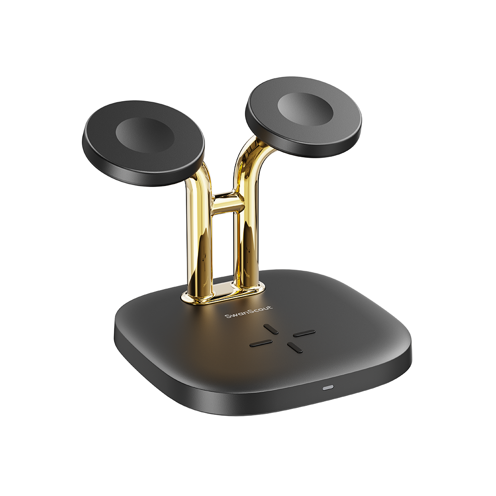SwanScout 704A - Draadloze Dubbele Oplader voor Apple Horloges