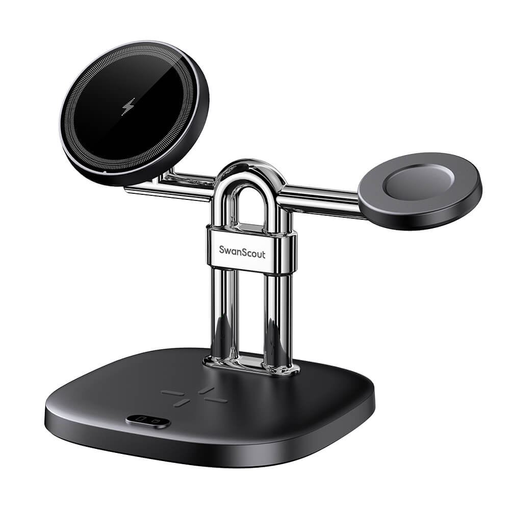 SwanScout 712SM – 3-i-1 magnetisk trådlös laddningsstation för Samsung
