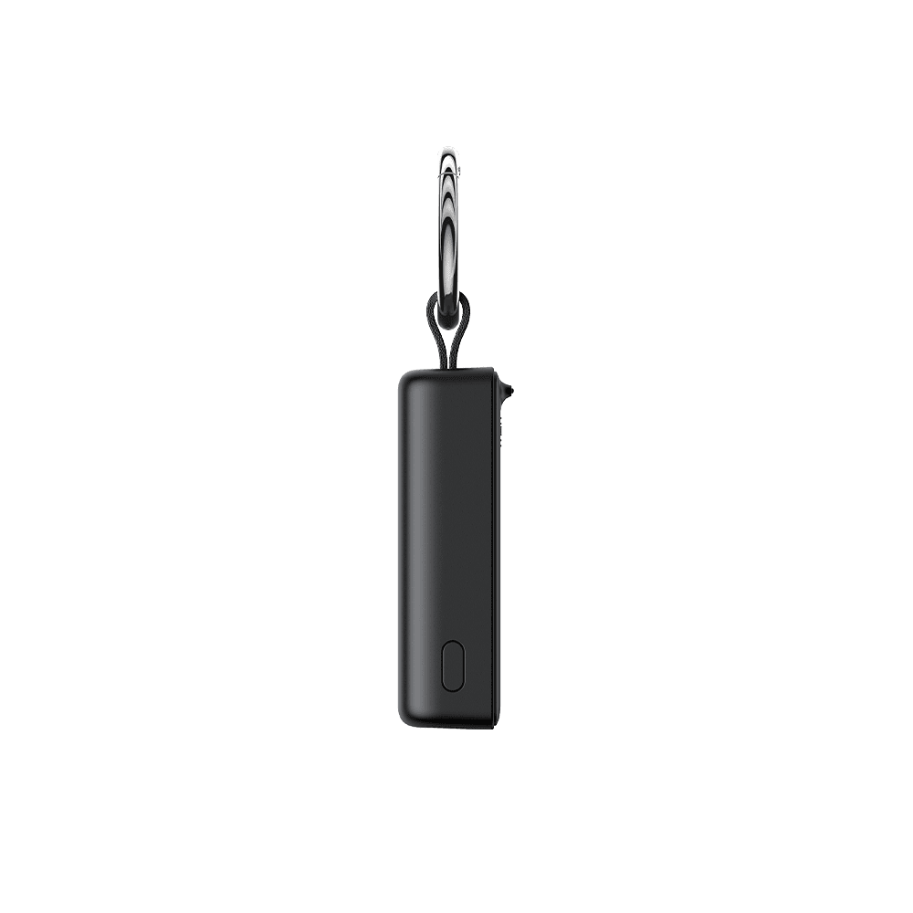 Side view of the slim Hume Band 1.0 charger with keychain ring SwanScout 513