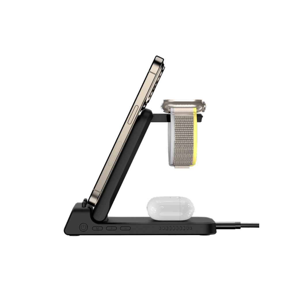 SwanScout 703A - 3-in-1 langaton laturi Apple-laitteille kellolla