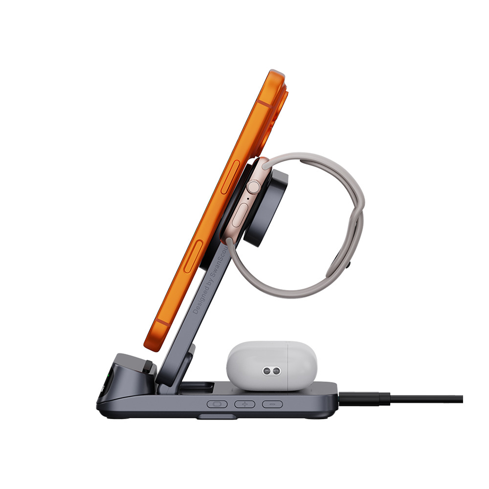SwanScout 708M - 3-in-1 Magnetisches kabelloses Ladegerät für Apple