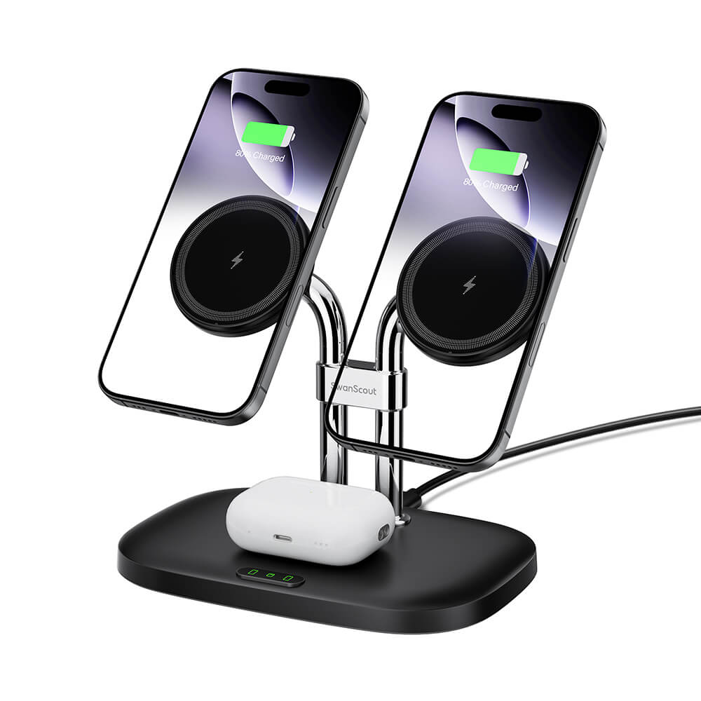 SwanScout 706M - Magnetic Dual Phone Charging Station for Apple