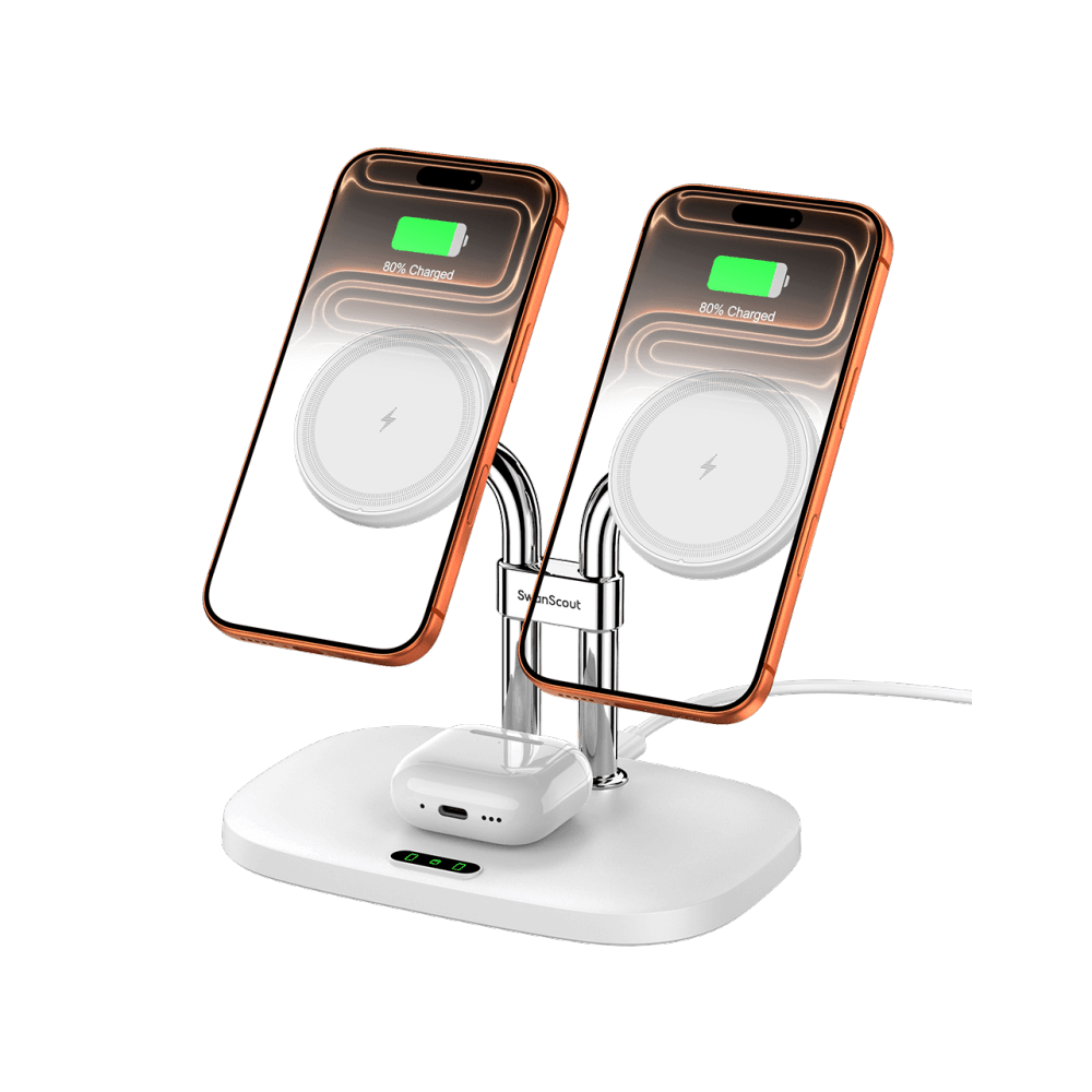 SwanScout 706M - Magnetic Dual Phone Charging Station for Apple
