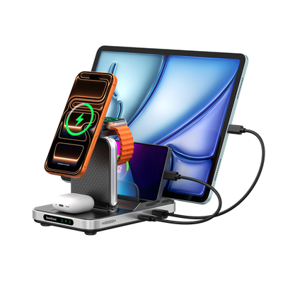 SwanScout 901M - 5 in 1 Wireless Charger for Apple, Perfect for Study Desks