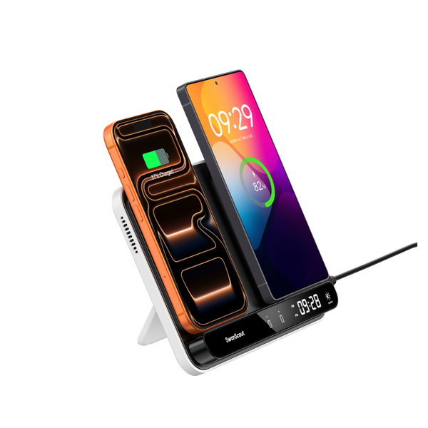 SwanScout 504 - Bezprzewodowa ładowarka do dwóch telefonów