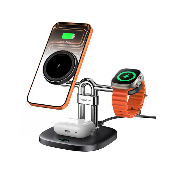 SwanScout 712M - 3 in 1 Magnetic Wireless Charging Station for Apple