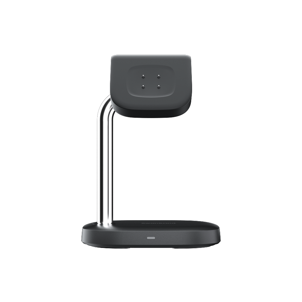 Front view of SwanScout 505FB highlighting the premium palladium charging pins resistant to rust and oxidation for long-term reliability.