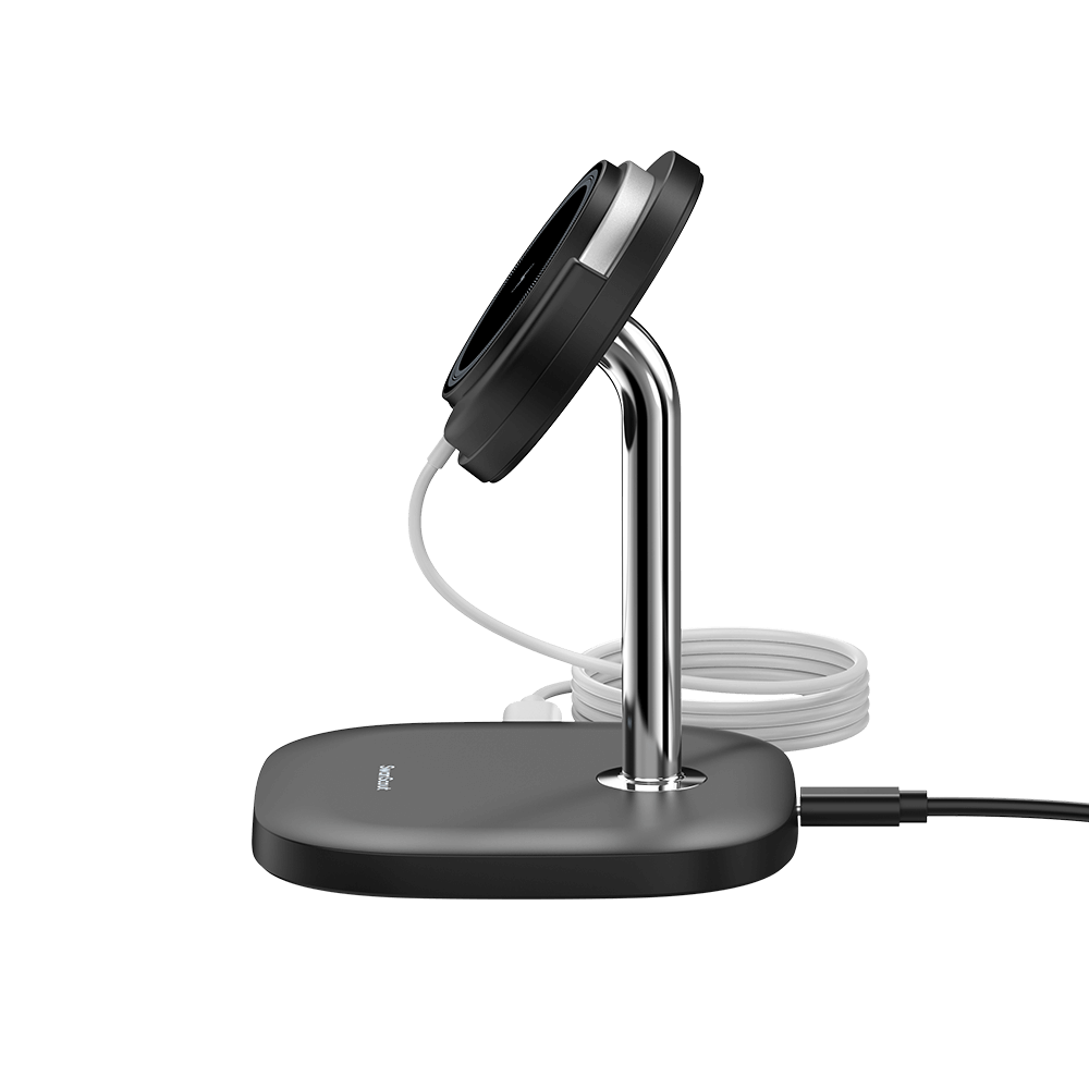 Right side profile of the SwanScout 506SM showcasing its professional aluminum-alloy finish and stable weighted base for desktop use.