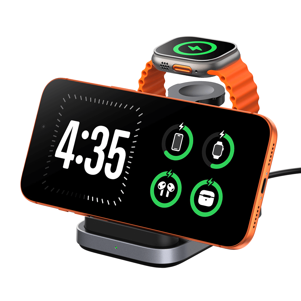 SwanScout 713A - 折りたたみ式 3-in-1 Apple ワイヤレス充電器