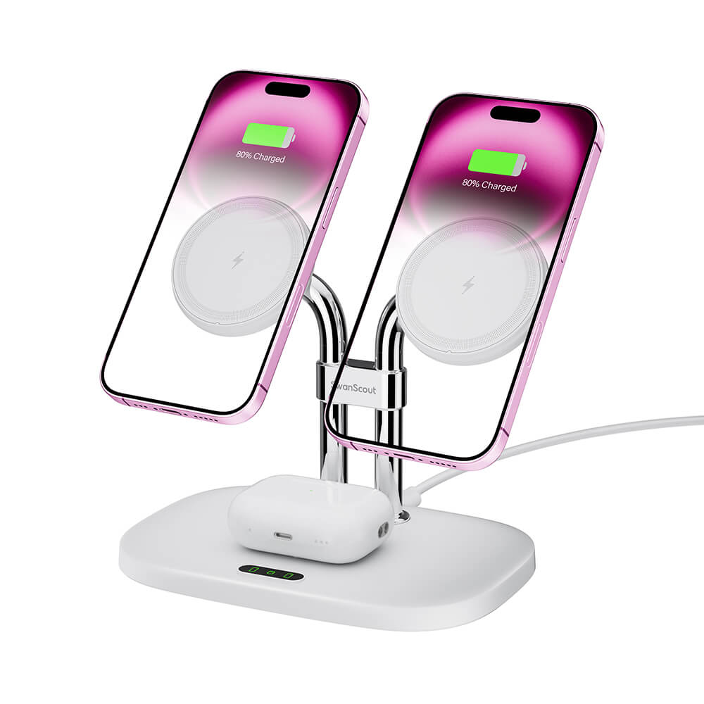 SwanScout 706M - Magnetic Dual Phone Charging Station for Apple