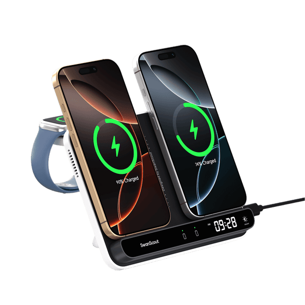 The Apple Watch charger provides a seamless magnetic connection for efficient and reliable charging.