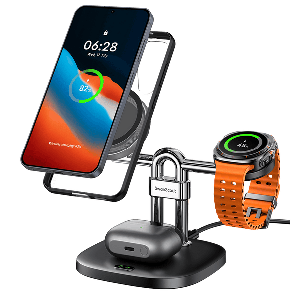 SwanScout 712SM – 3-in-1 magnetische kabellose Ladestation für Samsung