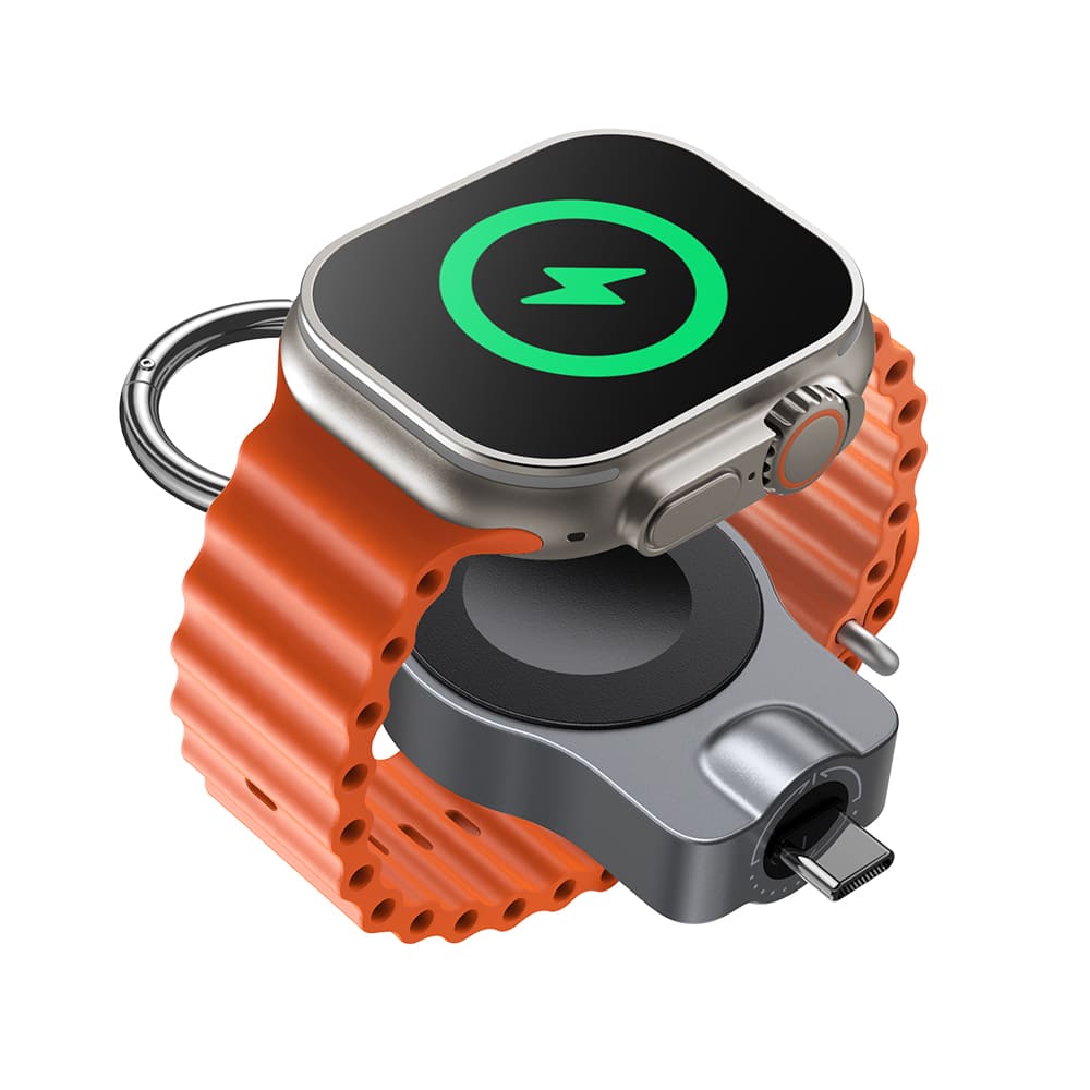 SwanScout 510A – Tragbares Schnellladegerät für die Apple Watch mit drehbarem USB-C-Design