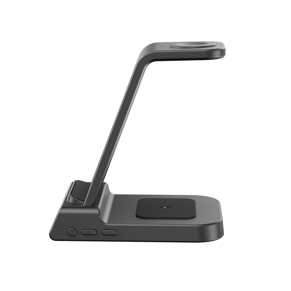 SwanScout C02 3-in-1 wireless charging stand for Apple devices, space-saving vertical stand with iPhone and AirPods charging slots