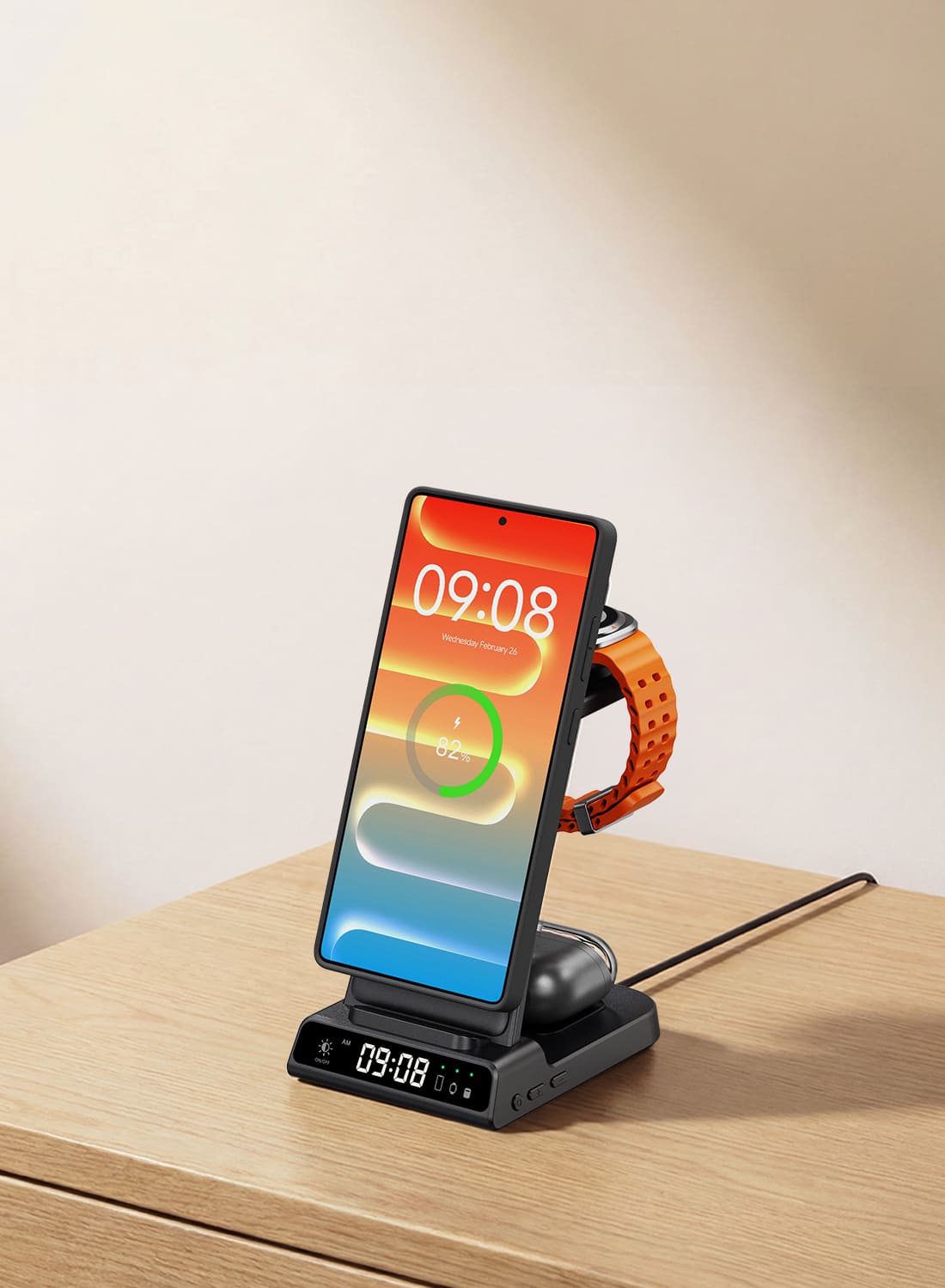 3 in 1 Samsung wireless charger for Galaxy S26 S25 phone Watch and Buds requires over 18W adapter for stable charging performance SwanScout C01SM lab tested